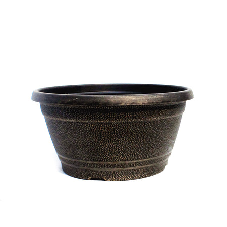 Planter, 10in, Round Black and Bronze
