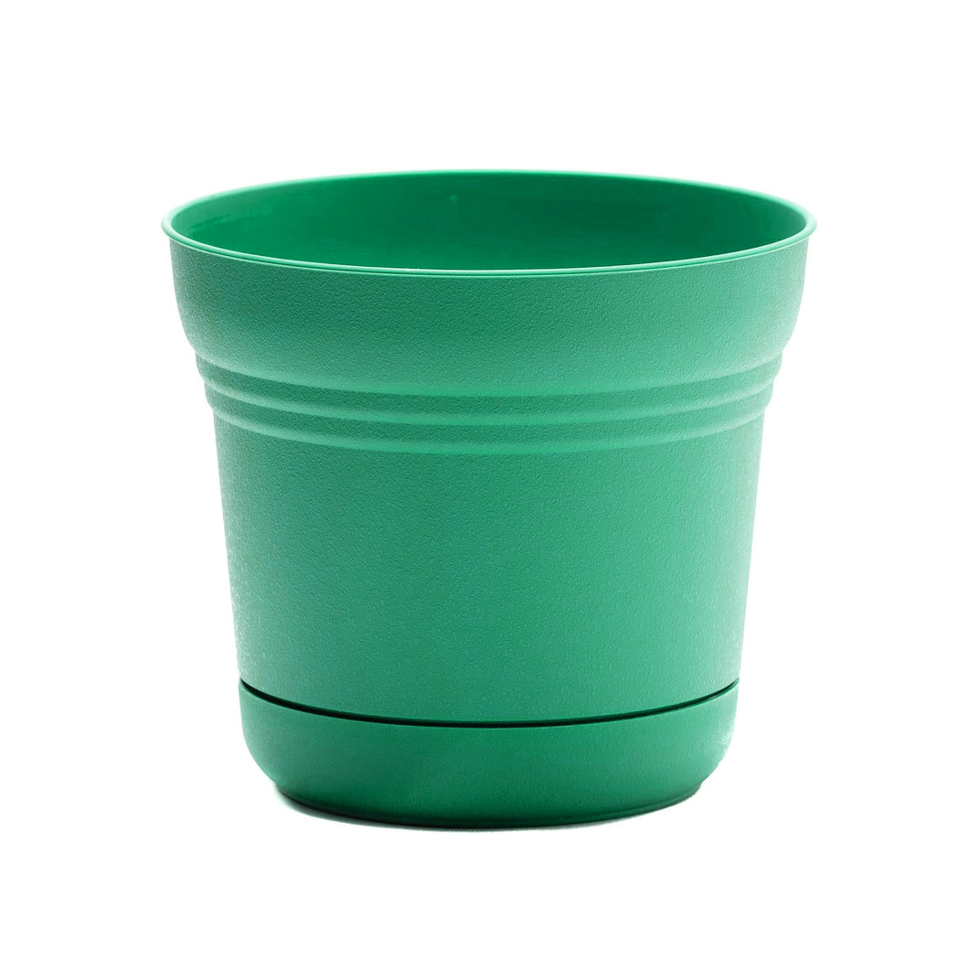 Pot, 5in, Saturn with Saucer, Mint Green