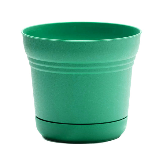 Pot, 7in, Saturn with Saucer, Mint Green