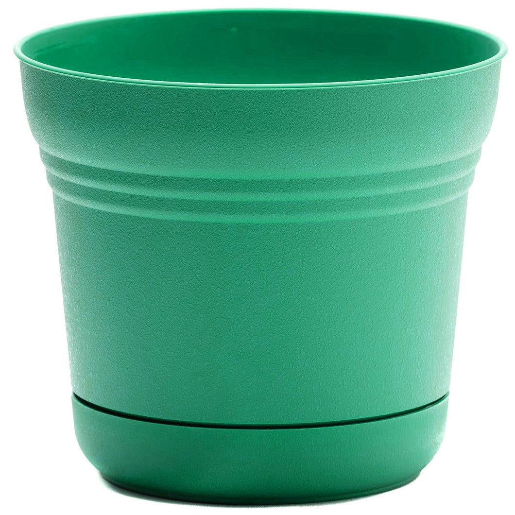 Pot, 10in, Saturn with Saucer, Mint Green