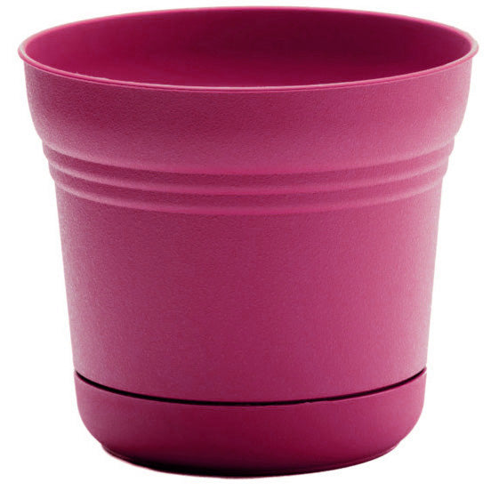 Pot, 12in, Saturn with Saucer, Fuchsia