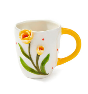 Prcln Decor Mug w/ Yellow Flowers