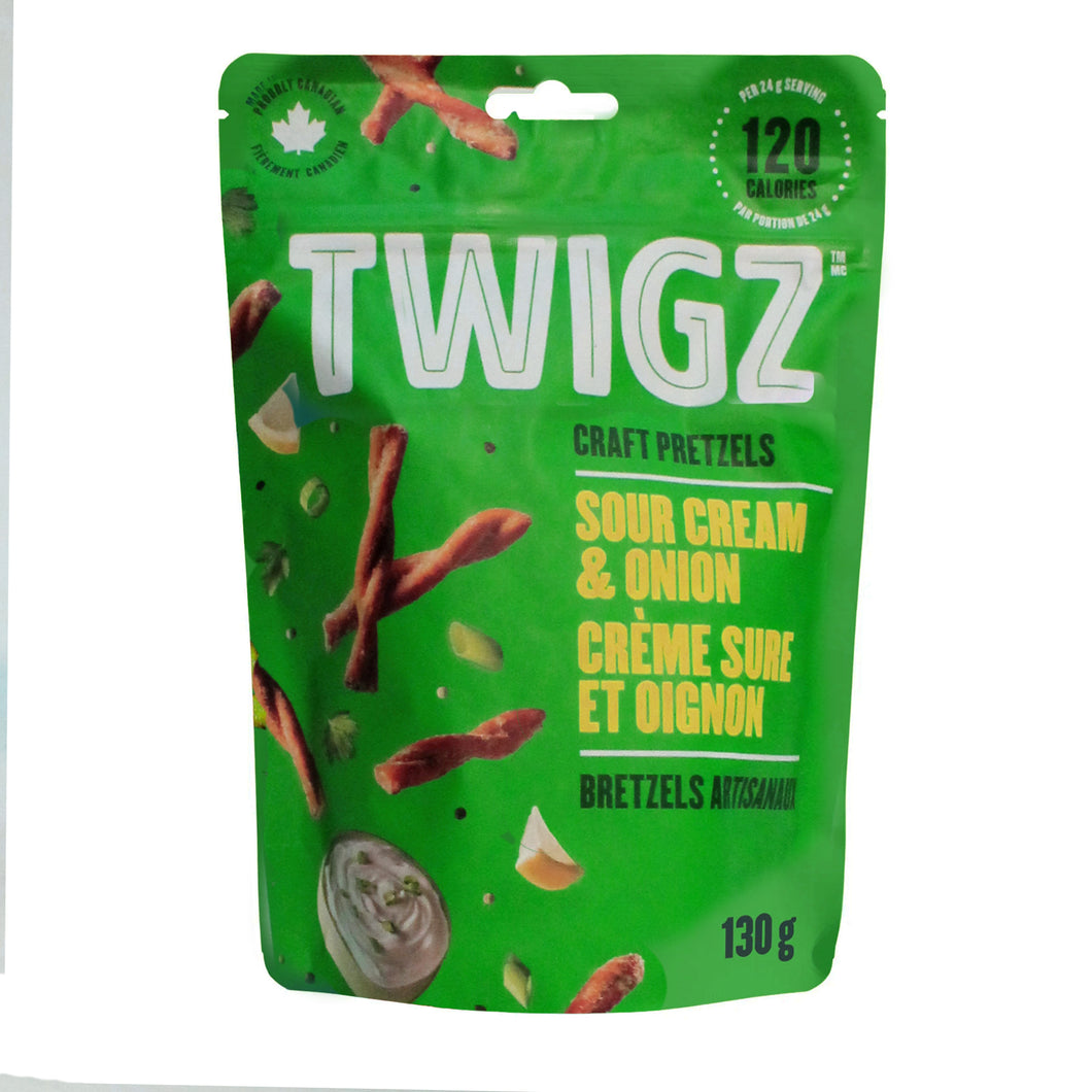 Twigz Pretzels, Sour Cream & Onion, 130g