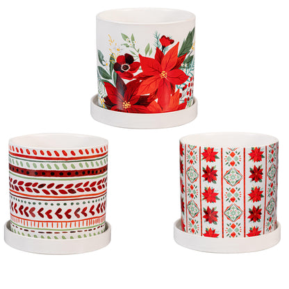 Pot, 4.25" Ceramic Cachepot With Dish
