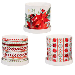 Pot, 4.25" Ceramic Cachepot With Dish