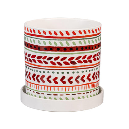 Pot, 4.25" Ceramic Cachepot With Dish