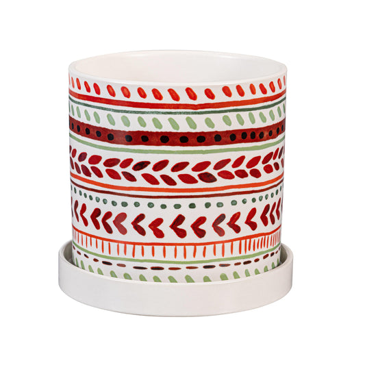 Pot, 4.25" Ceramic Cachepot With Dish