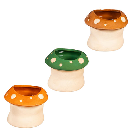 Pot, 4.25" Ceramic Mushroom Cachepot