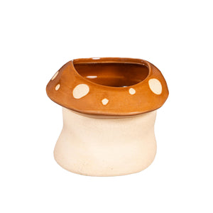 Pot, 4.25" Ceramic Mushroom Cachepot