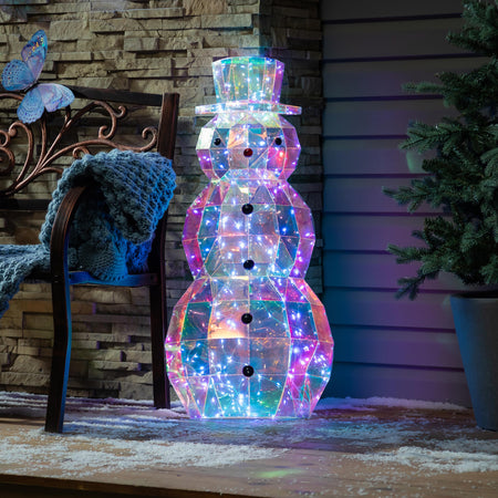 Decor Iridescent Snowman, LED, 35.5in H