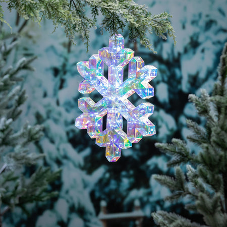 Decor Iridescent Snowflake, LED,16in H