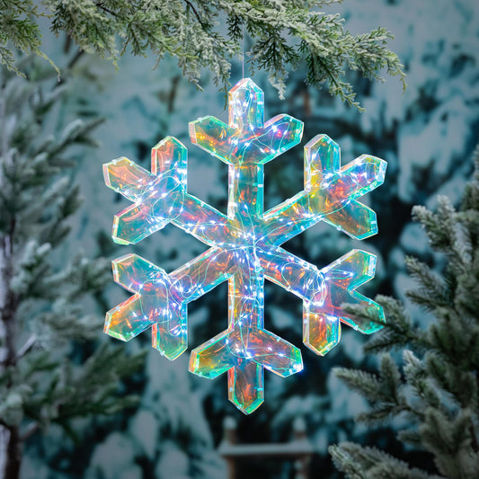 Decor Iridescent Snowflake, LED,20in H