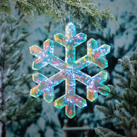 Decor Iridescent Snowflake, LED,20in H