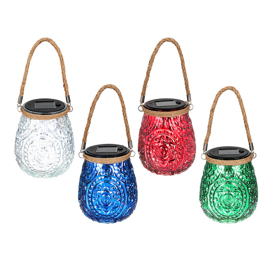 LED Lantern, Holiday Poinsettia