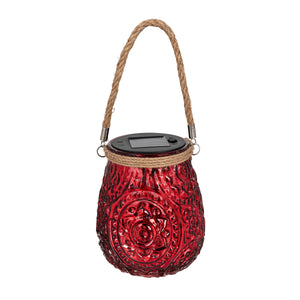 LED Lantern, Holiday Poinsettia