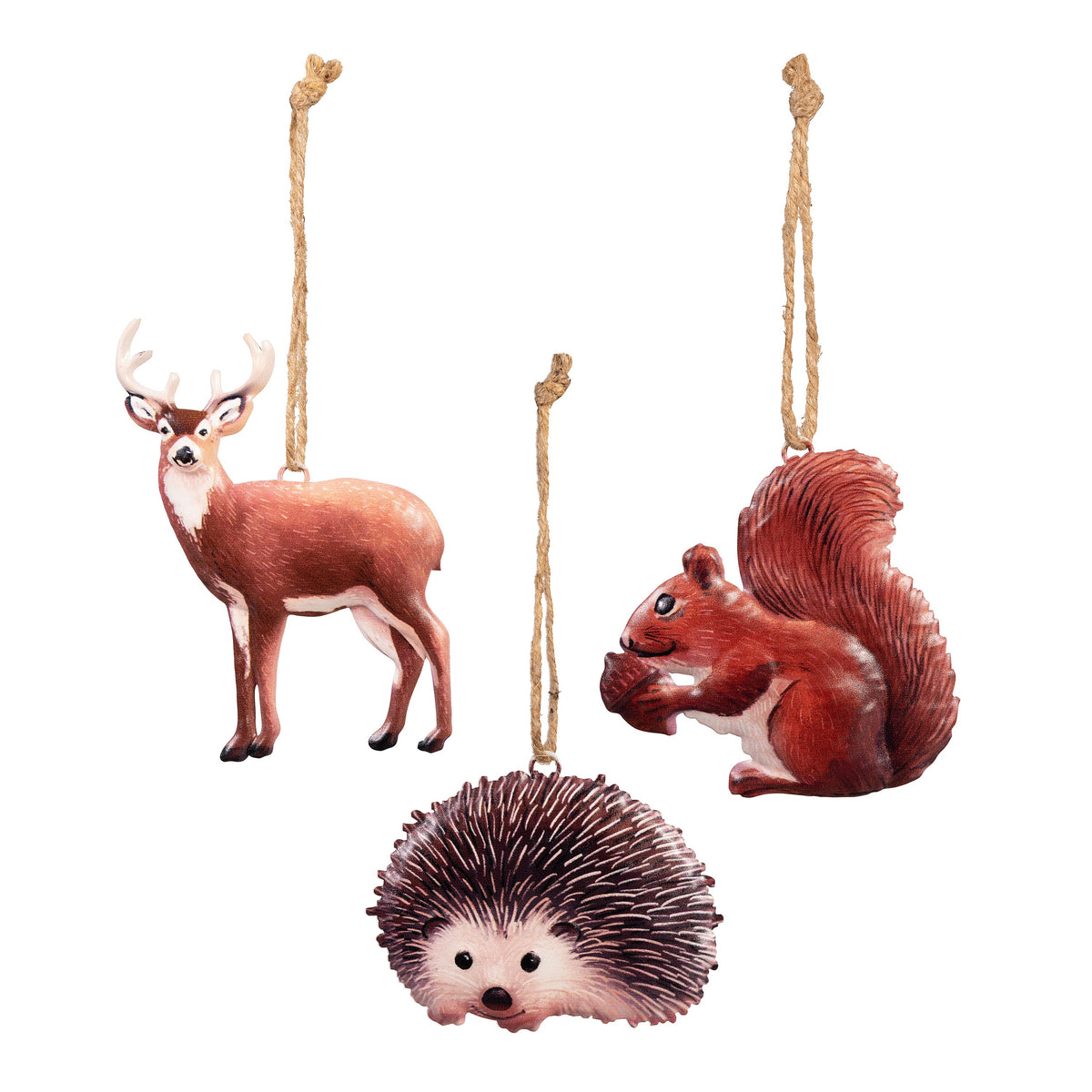 Mteal Woodland Animal Ornaments
