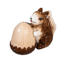 Load image into Gallery viewer, Salt &amp; Pepper Shakers, Ceramic Squirrel W/ Acorn
