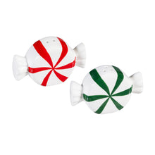 Load image into Gallery viewer, Salt &amp; Pepper Shakers, Ceramic Peppermint Candies

