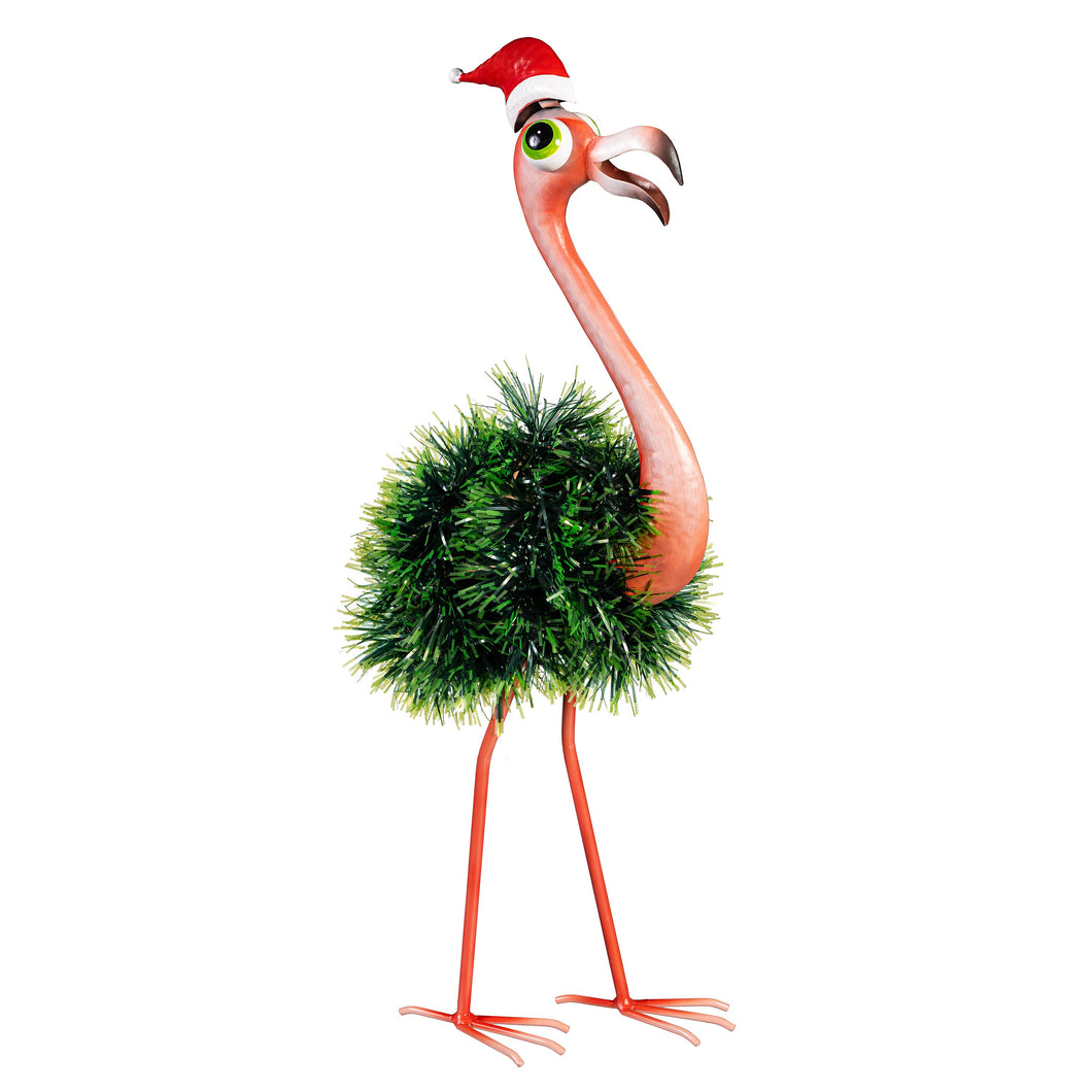 Decor Metal Festive Flamingo, 24in H