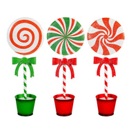 Decor Metal Candy Swirl Statues, Ast