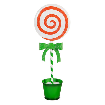 Decor Metal Candy Swirl Statues, Ast