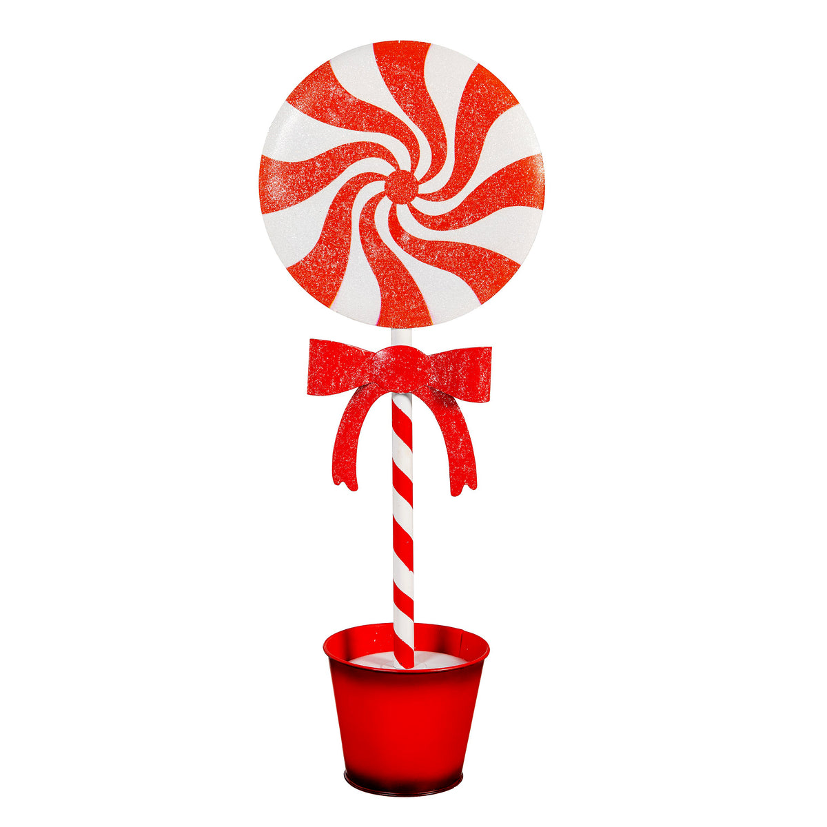 Decor Metal Candy Swirl Statues, Ast