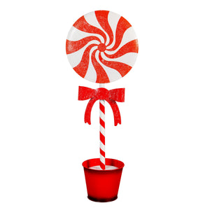 Decor Metal Candy Swirl Statues, Ast