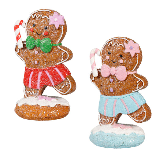 Ceramic Gingerbread Deocr, 2 Asst