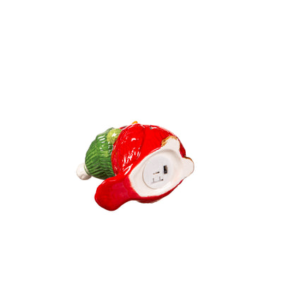Decor, Ceramic LED Cardinal W/ Star Cut-Ourts, Ast
