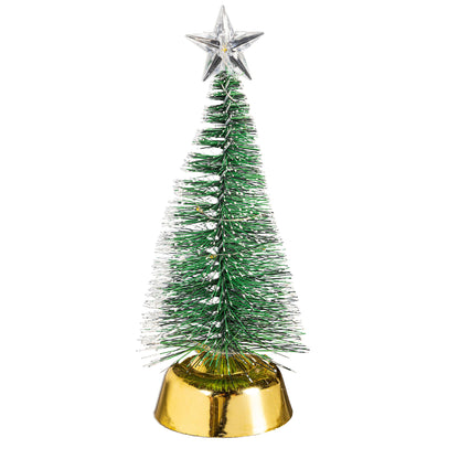 LED Colour Changing Bottlerbush Tree, Green, 7.5in