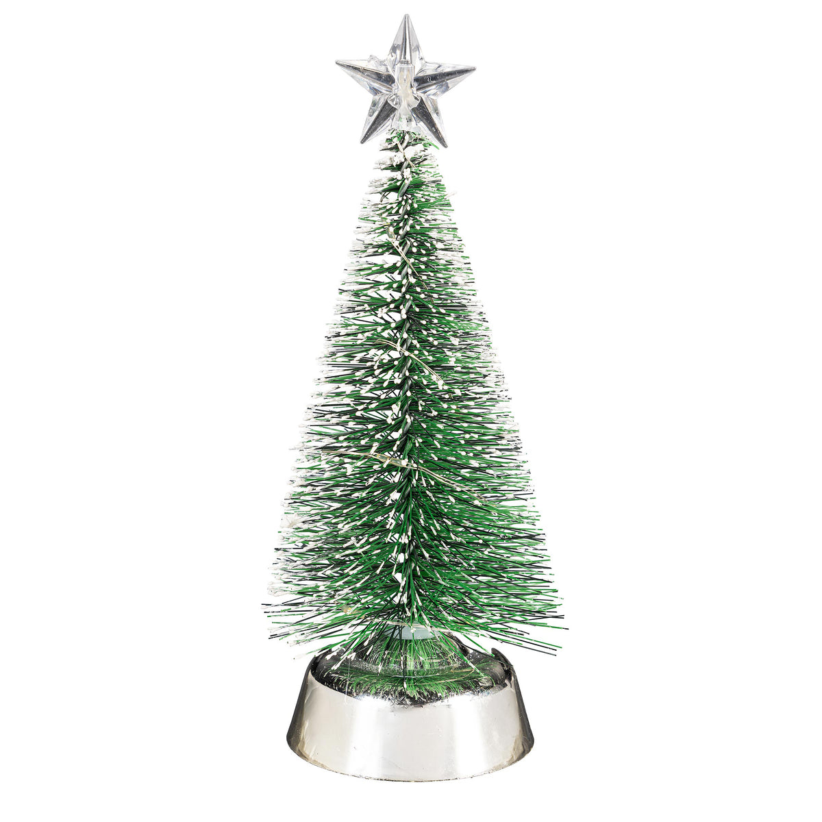 LED Colour Changing Bottlerbush Tree, Green, 7.5in