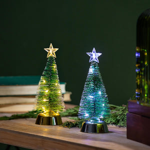 LED Colour Changing Bottlerbush Tree, Green, 7.5in