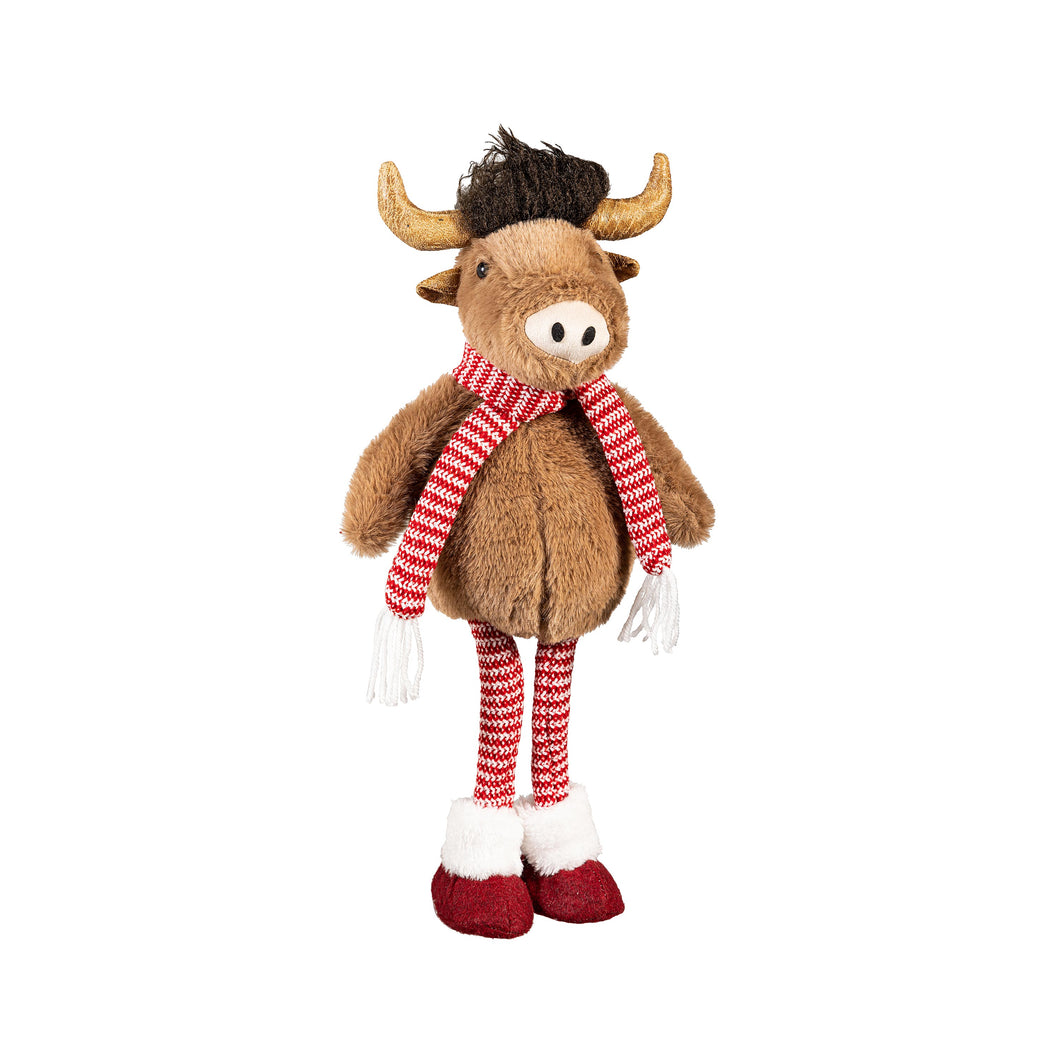Fabric Highland Cow Long Leged Shelve Sitter