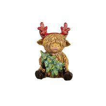 Load image into Gallery viewer, Decor Holiday Highland Cow
