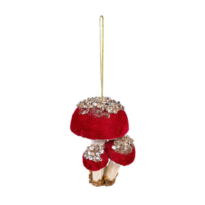 Fabric Mushroom Ornament, 3 Asst