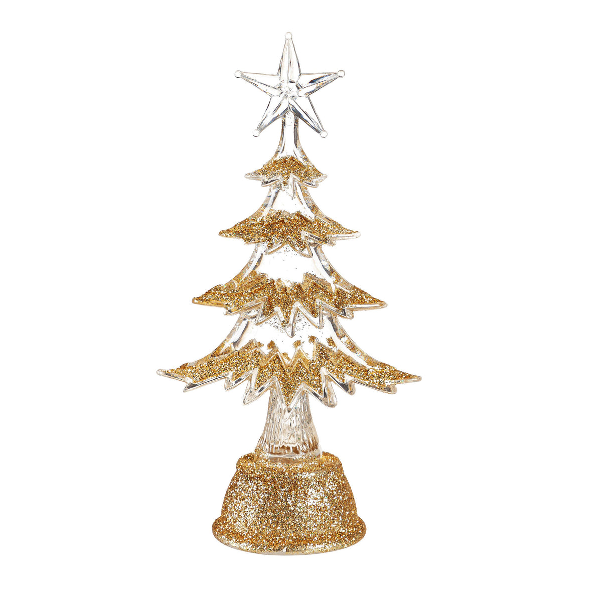 LED Mini Resin Christmas Tree, 6.5in, Color Chang
