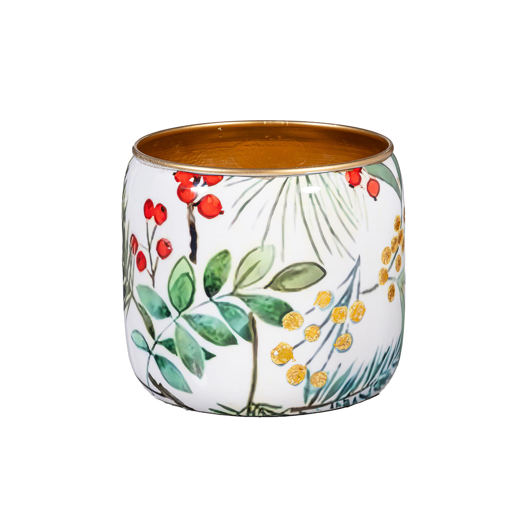 Festive Foliage Metal Planter, Medium