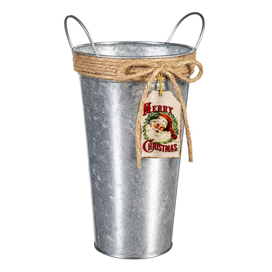 Santa Bucket Planter W/ Tag Assorted