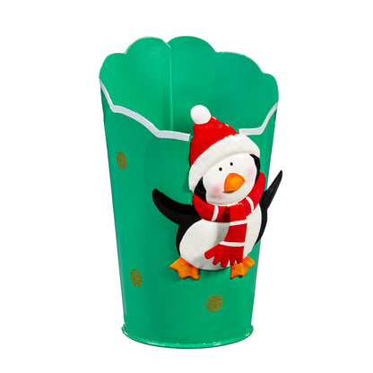 Holiday Friends Metal Planter Assorted