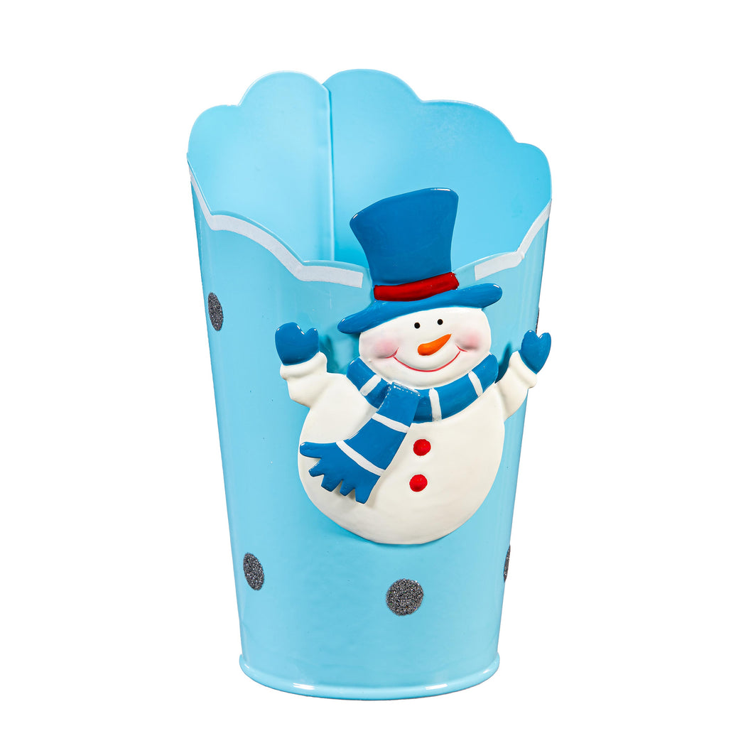 Holiday Friends Metal Planter Assorted