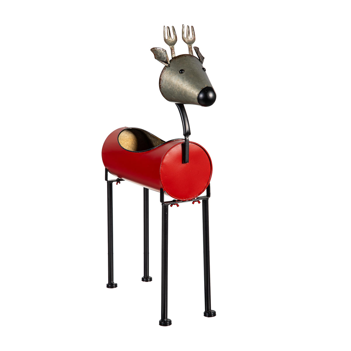 Planter, Metal, Christmas Reindeer