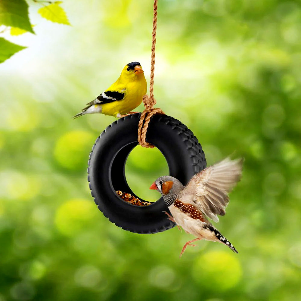 Ceramic Bird Feeder, Swing Time
