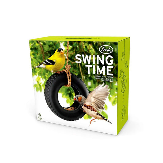 Ceramic Bird Feeder, Swing Time