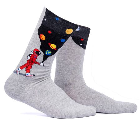 Men's Crew Socks,Moon Walk In The Morning
