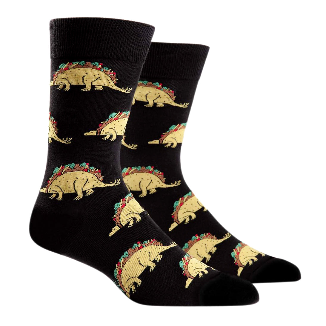 Mens Crew Socks, Tacosaurus