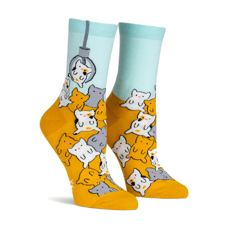 Womans Crew Socks, Cat Claw