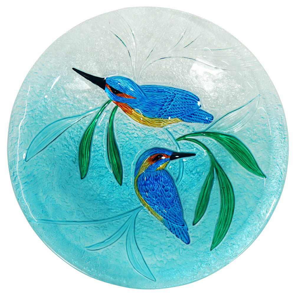 Birdbath Glass Hummingbird With Solar Light