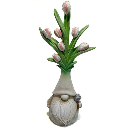 Decor 10in Gnomes with Flowers Assorted