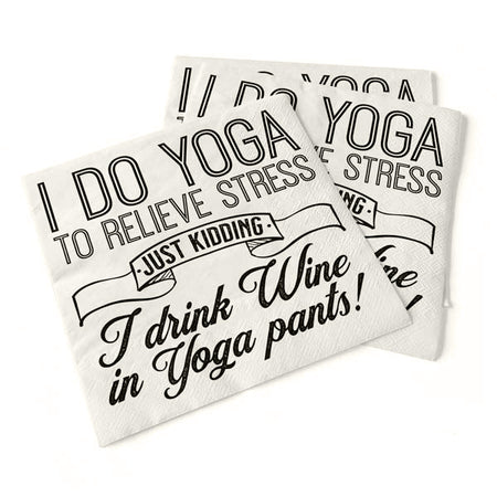Napkin, I Do Yoga, Drink Wine
