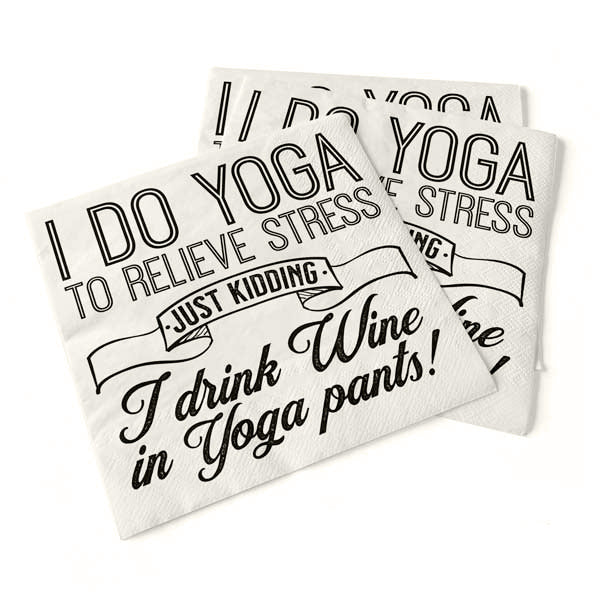 Napkin, I Do Yoga, Drink Wine